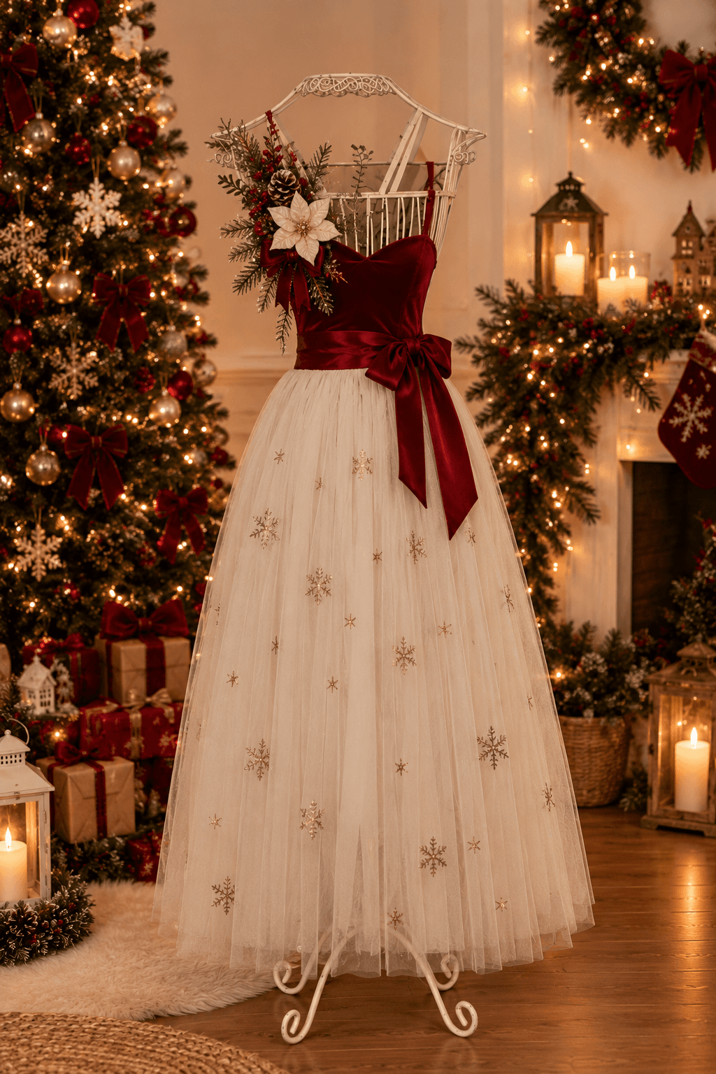Mannequin de Noël en tulle